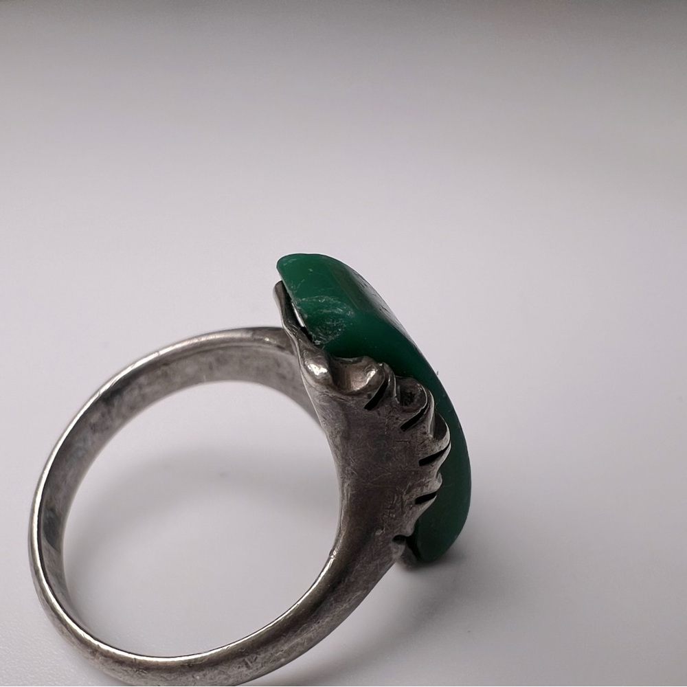 Green Agate Sterling Silver 925 Ring, Size 6.5 - Picture 8 of 8